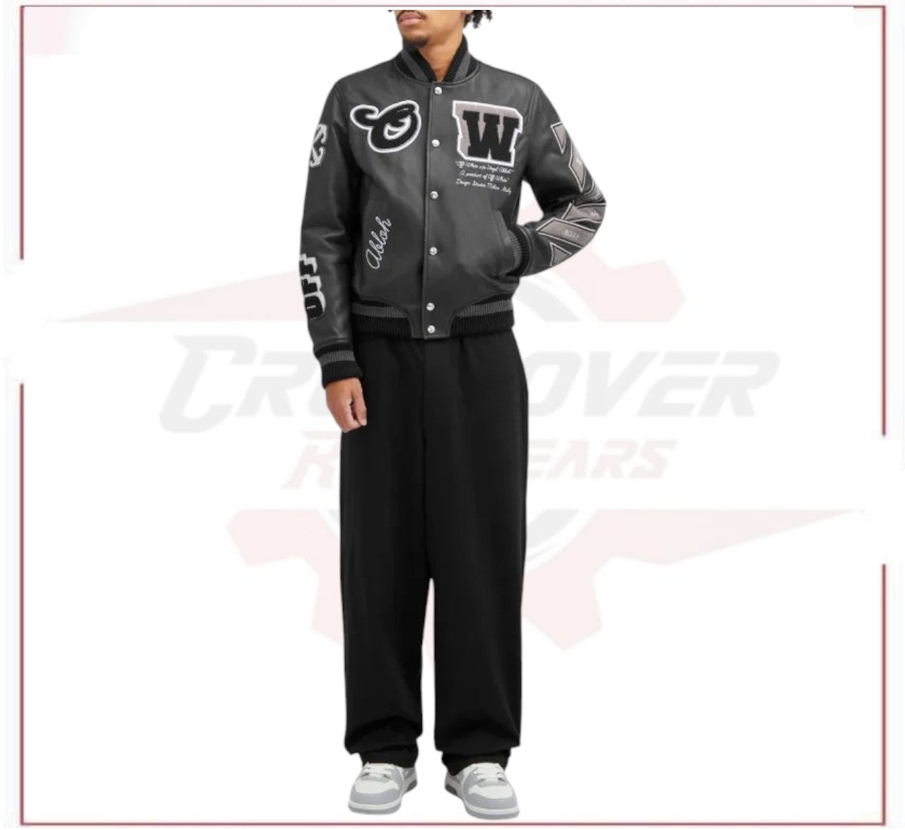 Off-White Leather Varsity Jacket