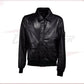 Men's Bomber Jacket in Genuine Black Leather CROSSOVER RACEWEARS