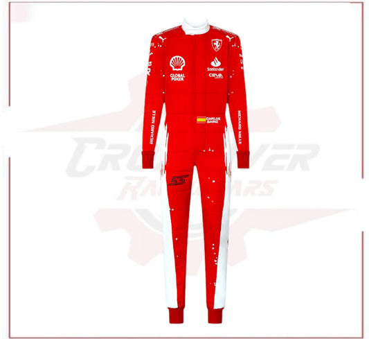 2023 Las Vegas Carlos Sainz Jr F1 Scuderia Ferrari Race Suit - CROSSOVER RACEWEARS 