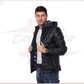 Rio - Men's Down Jacket in Genuine Black Leather CROSSOVER RACEWEARS