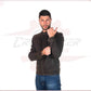 New Men's Jacket in Genuine Dark Brown Nabuk Leather CROSSOVER RACEWEARS
