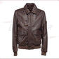 Men's Bomber Jacket in Genuine Dark Brown Leather CROSSOVER RACEWEARS