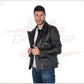Men's Jacket in Genuine Grey Oil Vintage Leather CROSSOVER RACEWEARS