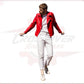 V248 - Men's Perfecto in Genuine Red Leather CROSSOVER RACEWEARS