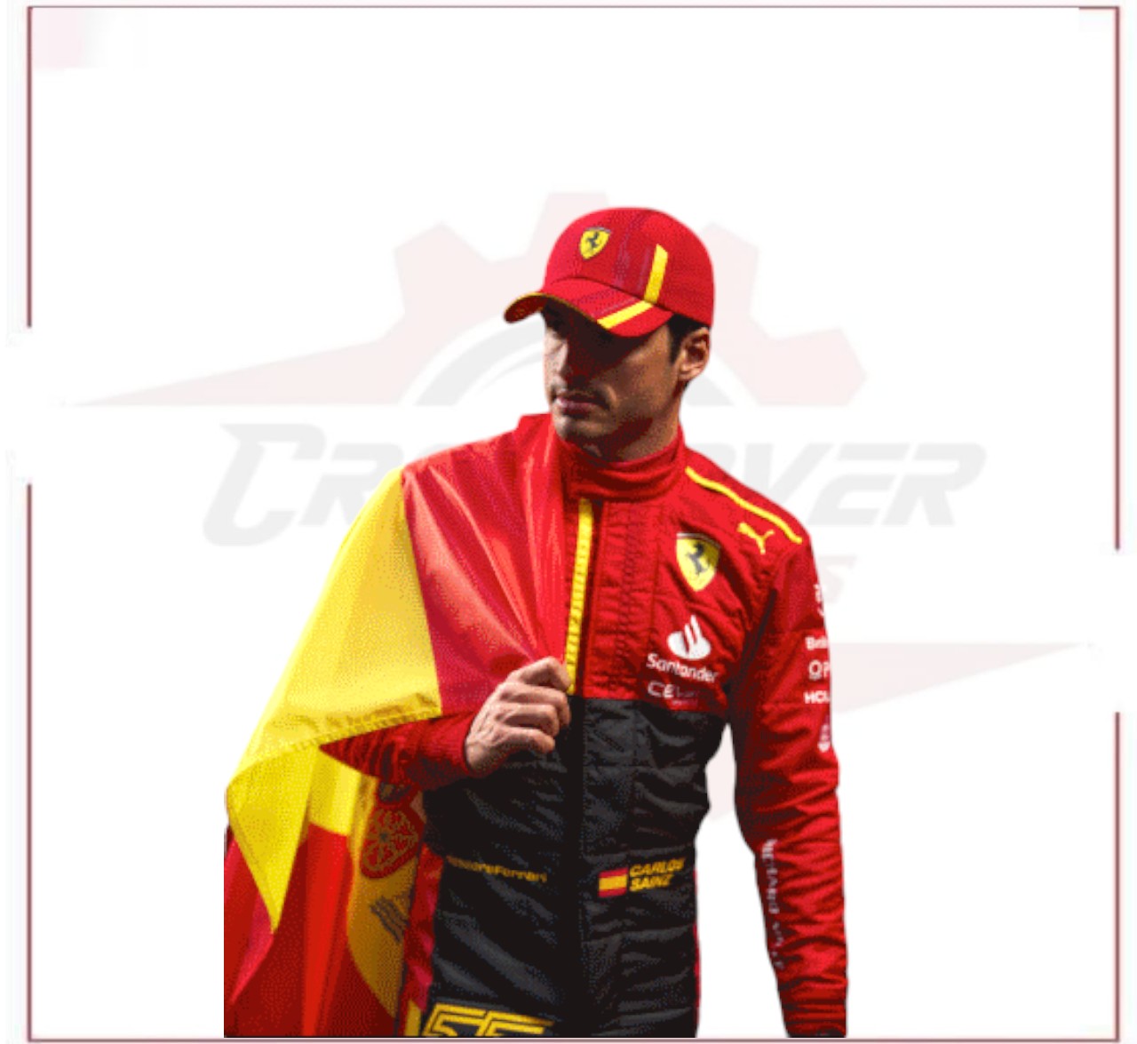 Special Ferrari Race Suit Carlos Sainz 2023 F1 Spain GP - CROSSOVER RACEWEARS 