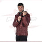 Rio - Men's Down Jacket in Genuine Bordeaux Leather CROSSOVER RACEWEARS