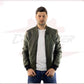 Bomber Napoli - Bomber Men in Genuine Green Leather CROSSOVER RACEWEARS