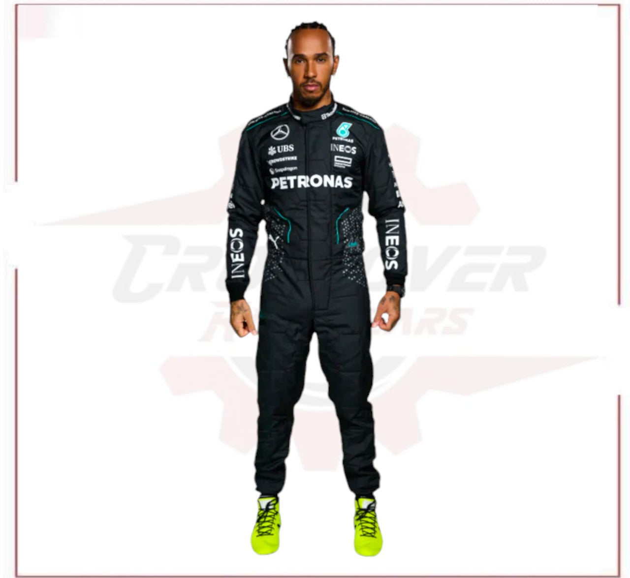 2024 Lewis Hamilton Mercedes AMG F1 Team Suit CROSSOVER RACEWEARS
