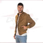 Men's Bomber Jacket in Genuine Honey Suede Leather CROSSOVER RACEWEARS