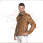 Men's jacket in Genuine Brown Leather CROSSOVER RACEWEARS
