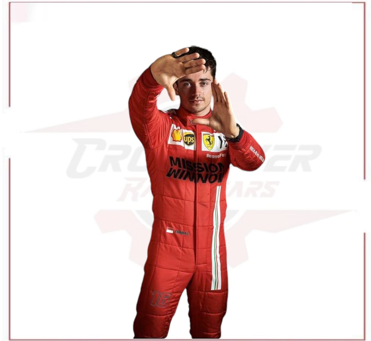 2021 Charles Leclerc Ferrari Racing Suit F1 Team Mission Winnow - CROSSOVER RACEWEARS 