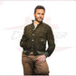 U03 Bis - Men's Bomber Jacket in Genuine Green Suede Leather CROSSOVER RACEWEARS