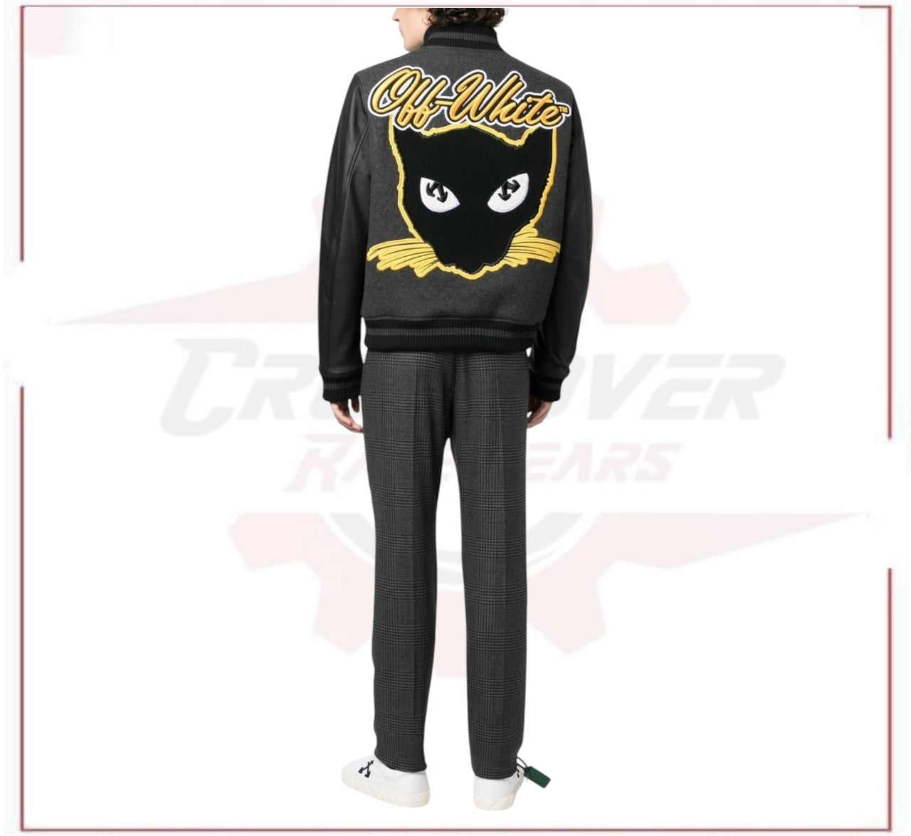 Off-White logo-patch varsity bomber jacket
