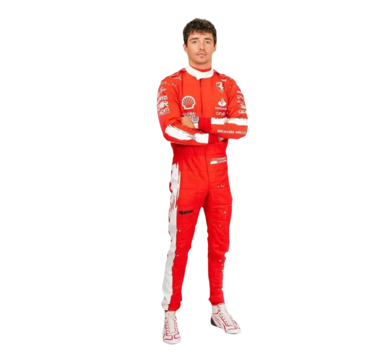  2023 New Las Vegas Charles Leclerc Formula 1 Scuderia Ferrari Replica Race Suit