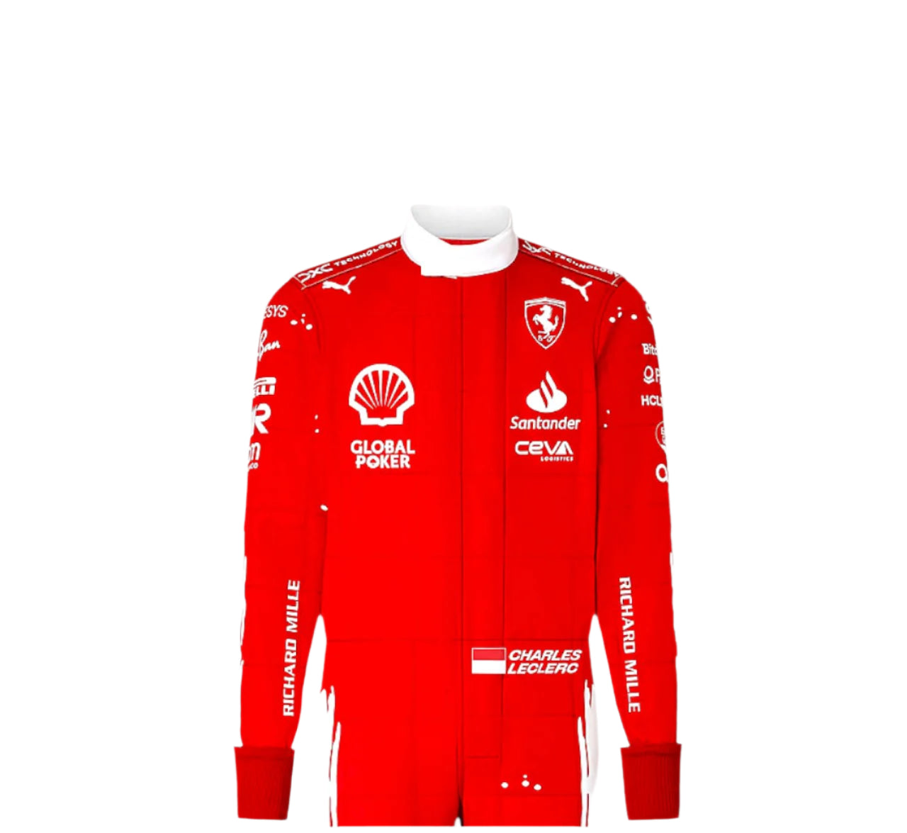 2023 New Las Vegas Charles Leclerc Formula 1 Scuderia Ferrari Replica Race Suit