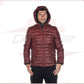 Rio - Men's Down Jacket in Genuine Bordeaux Leather CROSSOVER RACEWEARS