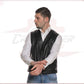 Gianni - Men's Vest in Genuine Black Leather CROSSOVER RACEWEARS