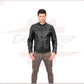 Men's Biker Jacket in Genuine Black Leather CROSSOVER RACEWEARS
