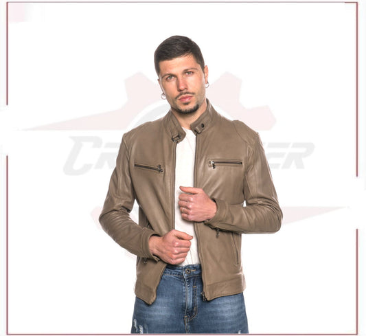 Avatar - Biker Men's Genuine Mudd colored Leather CROSSOVER RACEWEARS