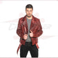 Men's jacket in Genuine Bordeaux Leather CROSSOVER RACEWEARS