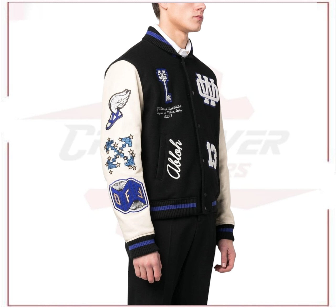 Off-White patch-detail bomber jacket