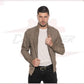 David - Men's Bomber Jacket in Genuine Taupe Suede Leather CROSSOVER RACEWEARS