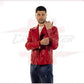 V248 - Men's Perfecto in Genuine Red Leather CROSSOVER RACEWEARS
