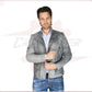 Rockstar - Men’s Grey Scratched Leather Perfecto CROSSOVER RACEWEARS