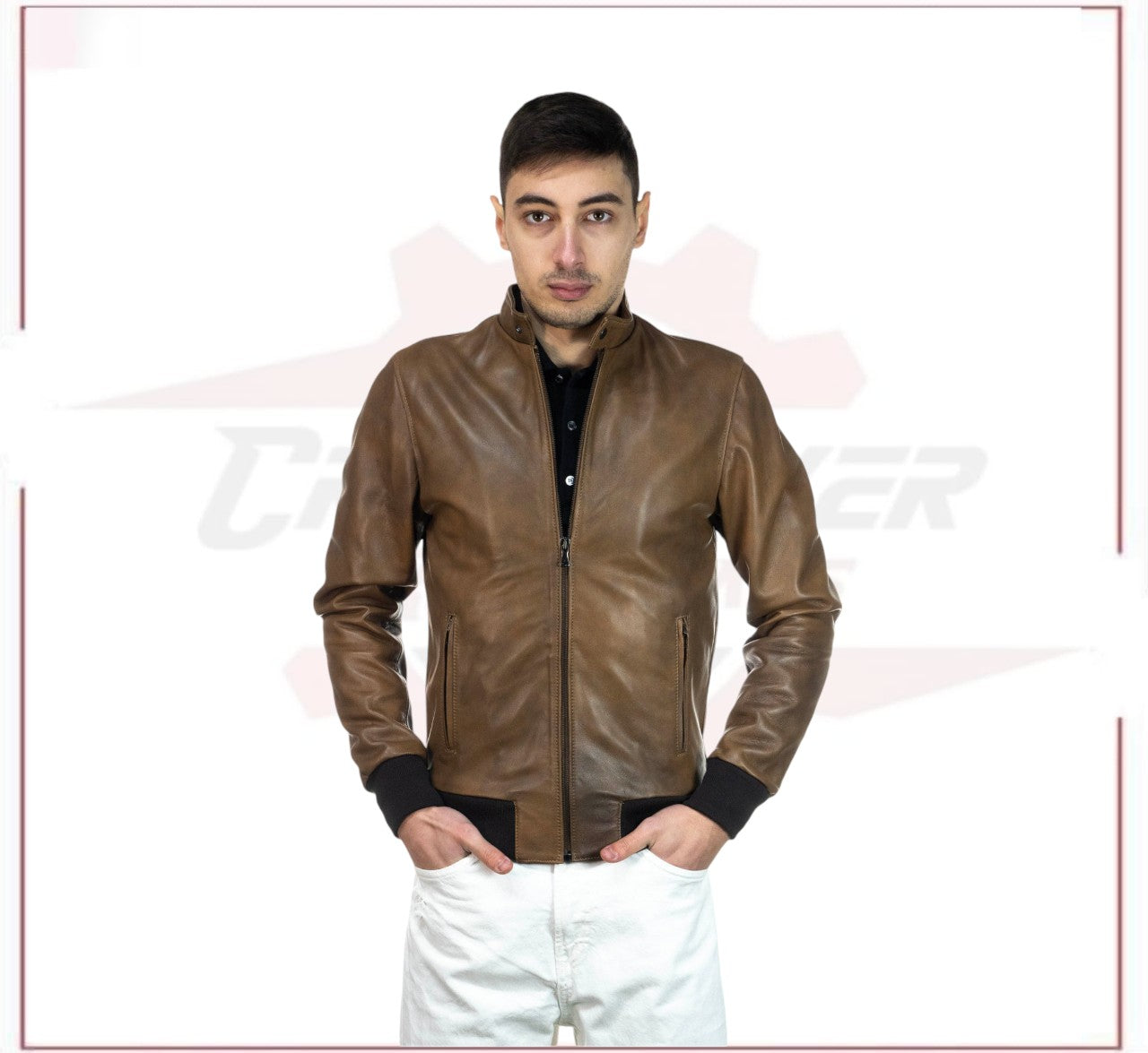 Bomber Napoli - Men’s Brown Bomber Jacket CROSSOVER RACEWEARS