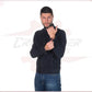 U010 - Men's Jacket in Genuine Blue Suede Leather CROSSOVER RACEWEARS