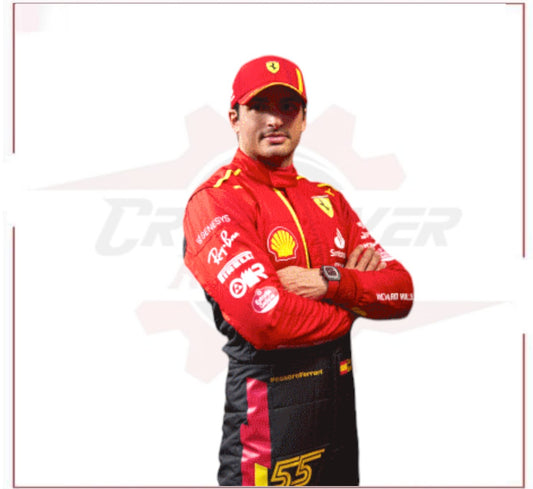 Special Ferrari Race Suit Carlos Sainz 2023 F1 Spain GP - CROSSOVER RACEWEARS 