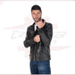 Men's Jacket in Genuine Grey Oil Vintage Leather CROSSOVER RACEWEARS