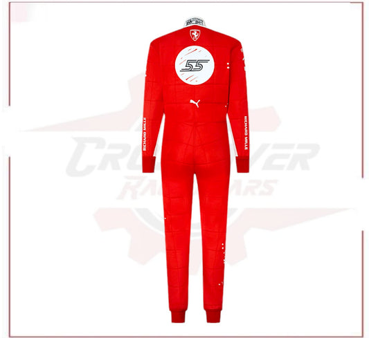2023 Las Vegas Carlos Sainz Jr F1 Scuderia Ferrari Race Suit - CROSSOVER RACEWEARS 