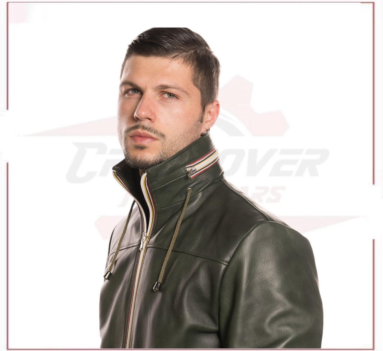 Bomber KiWey - Men’s Bomber Green genuine leather CROSSOVER RACEWEARS