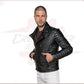 V248 - Men's Perfecto in Genuine Black Leather CROSSOVER RACEWEARS