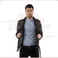 New Men's jacket in Genuine Dark Brown Leather CROSSOVER RACEWEARS