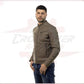 Men's Genuine Mud Colored Leather Jacket CROSSOVER RACEWEARS