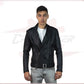 Men's Perfecto Jacket in Genuine Black Leather CROSSOVER RACEWEARS