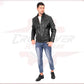 Attila - Men's Biker Jacket in Genuine Black Leather CROSSOVER RACEWEARS