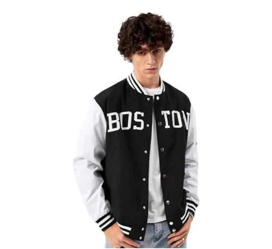 BLACK BOSTON VARSITY JACKETS