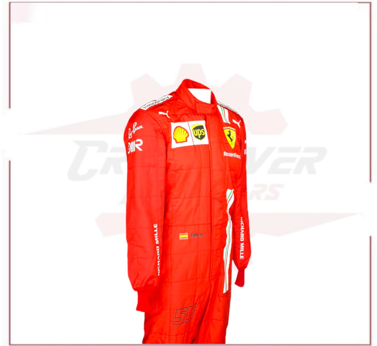 2021 Carlos Sainz Scuderia Ferrari F1 Racing Suit - CROSSOVER RACEWEARS 