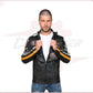 Biker Man's Jacket in genuine Black Leather CROSSOVER RACEWEARS