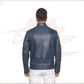 Men’s Blue jacket in genuine leather CROSSOVER RACEWEARS