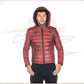 Berlino - Men's Down Jacket in Genuine Bordeaux Leather CROSSOVER RACEWEARS