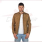 U09 - Men's Jacket in Genuine Honey Suede Leather CROSSOVER RACEWEARS