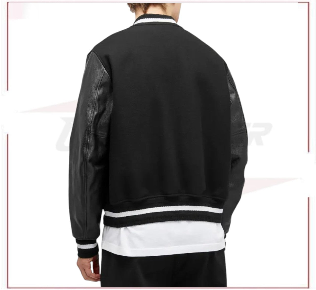 Givenchy Mix Material Varsity Jacket Black