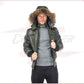 Boston - Men's Down Jacket in Genuine Green Leather CROSSOVER RACEWEARS