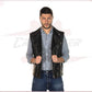 Filippo - Men's Vest in Genuine Black Leather CROSSOVER RACEWEARS