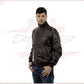 Men's Bomber Made of Genuine Dark Brown Leather CROSSOVER RACEWEARS