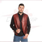 New Men's Vest in Genuine Bordeaux Leather CROSSOVER RACEWEARS